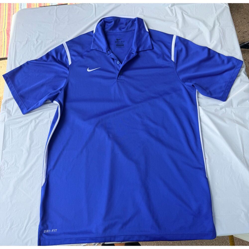 Nike Dri-FIT Golf Polo Shirt M Royal Blue Performance Athletic Summer
